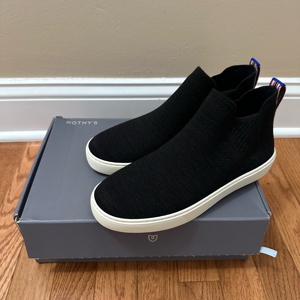 Rothy's Women’s The Merino Chelsea Boots in Soft Black